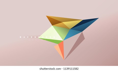 Abstract background - geometric origami style shape composition, triangular low poly design concept. Colorful trendy minimalistic vector illustration