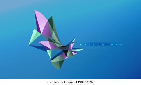 Abstract background - geometric origami style shape composition, triangular low poly design concept. Colorful trendy minimalistic vector illustration