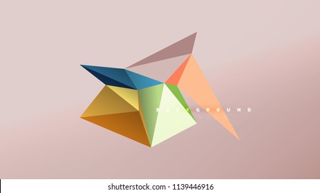 Abstract background - geometric origami style shape composition, triangular low poly design concept. Colorful trendy minimalistic vector illustration