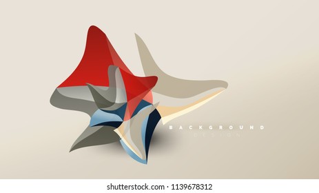 Abstract background - geometric origami style shape composition, triangular low poly design concept. Colorful trendy minimalistic vector illustration