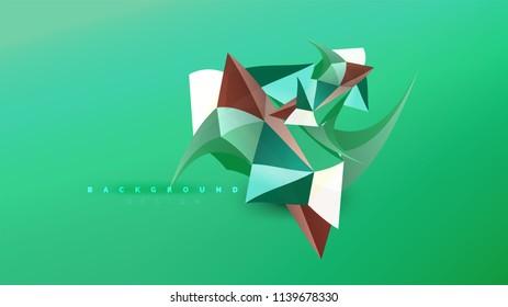 Abstract background - geometric origami style shape composition, triangular low poly design concept. Colorful trendy minimalistic vector illustration