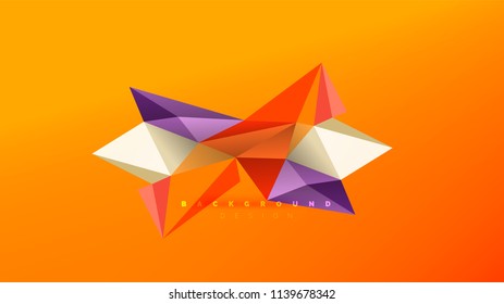 Abstract background - geometric origami style shape composition, triangular low poly design concept. Colorful trendy minimalistic vector illustration