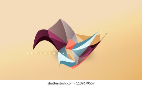 Abstrakter Hintergrund - geometrische Origami-Formzusammensetzung, dreieckiges Low-Poly-Design-Konzept. Farbige, minimalistische Vektorgrafik