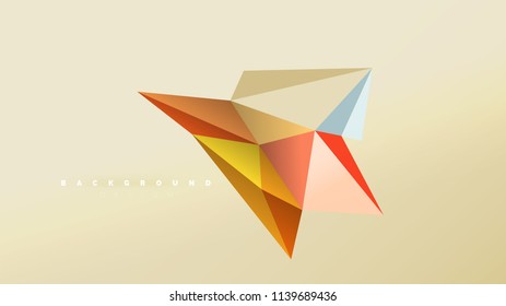 Abstract background - geometric origami style shape composition, triangular low poly design concept. Colorful trendy minimalistic vector illustration