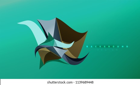 Abstract background - geometric origami style shape composition, triangular low poly design concept. Colorful trendy minimalistic vector illustration