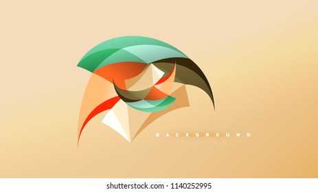 Abstract background - geometric origami style shape composition, triangular low poly design concept. Colorful trendy minimalistic vector illustration
