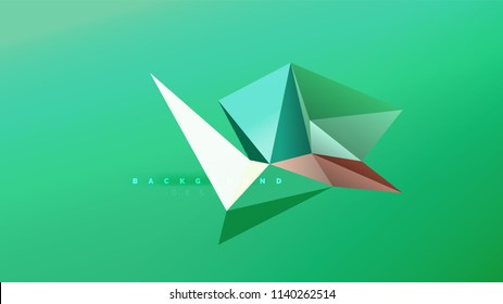 Abstract background - geometric origami style shape composition, triangular low poly design concept. Colorful trendy minimalistic vector illustration