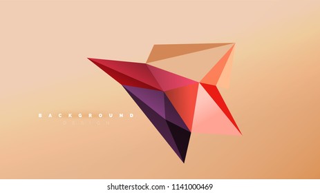 Fondo abstracto - composición de forma de estilo de origami geométrico, concepto de diseño triangular de polos bajos. Ilustración vectorial minimalista de moda colorida