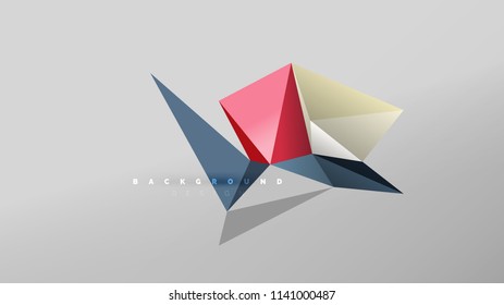 Abstract background - geometric origami style shape composition, triangular low poly design concept. Colorful trendy minimalistic vector illustration