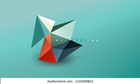 Abstract background - geometric origami style shape composition, triangular low poly design concept. Colorful trendy minimalistic vector illustration