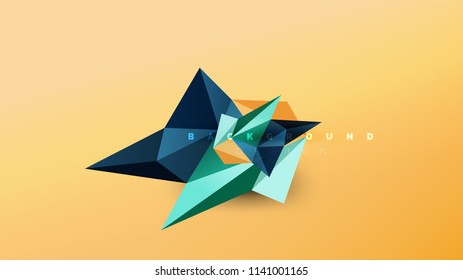 Abstrakter Hintergrund - geometrische Origami-Formzusammensetzung, dreieckiges Low-Poly-Design-Konzept. Farbige, minimalistische Vektorgrafik
