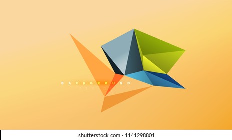 Abstract background - geometric origami style shape composition, triangular low poly design concept. Colorful trendy minimalistic vector illustration