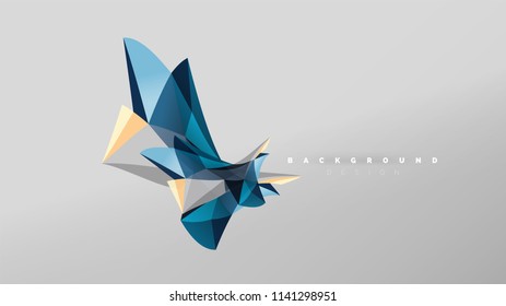 Abstract background - geometric origami style shape composition, triangular low poly design concept. Colorful trendy minimalistic vector illustration