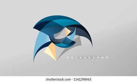 Fondo abstracto - composición de forma de estilo de origami geométrico, concepto de diseño triangular de polos bajos. Ilustración vectorial minimalista de moda colorida