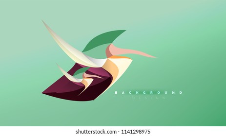 Abstract background - geometric origami style shape composition, triangular low poly design concept. Colorful trendy minimalistic vector illustration