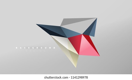Abstract background - geometric origami style shape composition, triangular low poly design concept. Colorful trendy minimalistic vector illustration