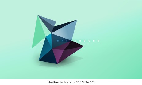 Fondo abstracto - composición de forma de estilo de origami geométrico, concepto de diseño triangular de polos bajos. Ilustración vectorial minimalista de moda colorida