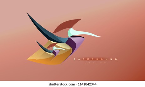 Abstrakter Hintergrund - geometrische Origami-Formzusammensetzung, dreieckiges Low-Poly-Design-Konzept. Farbige, minimalistische Vektorgrafik