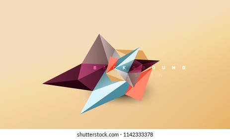 Abstrakter Hintergrund - geometrische Origami-Formzusammensetzung, dreieckiges Low-Poly-Design-Konzept. Farbige, minimalistische Vektorgrafik