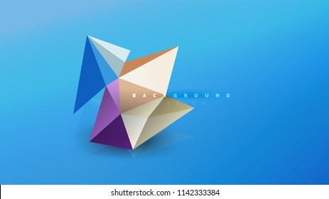 Abstrakter Hintergrund - geometrische Origami-Formzusammensetzung, dreieckiges Low-Poly-Design-Konzept. Farbige, minimalistische Vektorgrafik