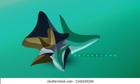 Abstract background - geometric origami style shape composition, triangular low poly design concept. Colorful trendy minimalistic vector illustration