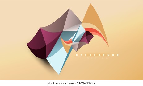 Abstract background - geometric origami style shape composition, triangular low poly design concept. Colorful trendy minimalistic vector illustration