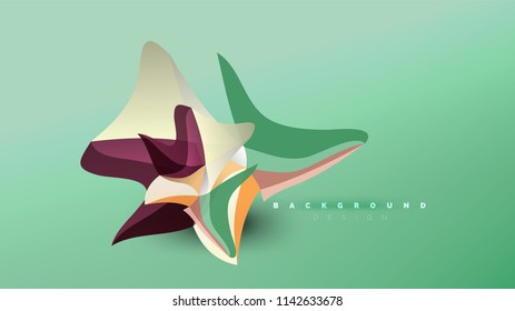 Abstrakter Hintergrund - geometrische Origami-Formzusammensetzung, dreieckiges Low-Poly-Design-Konzept. Farbige, minimalistische Vektorgrafik