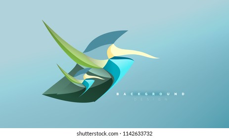 Fondo abstracto - composición de forma de estilo de origami geométrico, concepto de diseño triangular de polos bajos. Ilustración vectorial minimalista de moda colorida