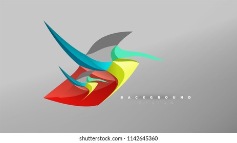 Fondo abstracto - composición de forma de estilo de origami geométrico, concepto de diseño triangular de polos bajos. Ilustración vectorial minimalista de moda colorida