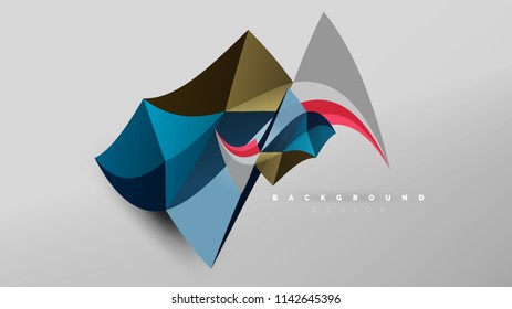 Abstrakter Hintergrund - geometrische Origami-Formzusammensetzung, dreieckiges Low-Poly-Design-Konzept. Farbige, minimalistische Vektorgrafik