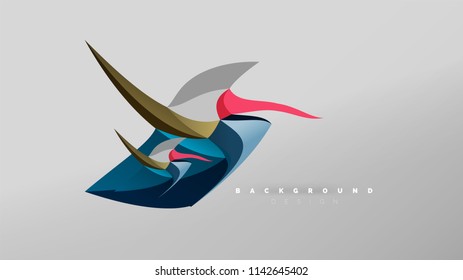Abstract background - geometric origami style shape composition, triangular low poly design concept. Colorful trendy minimalistic vector illustration