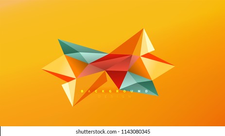 Fondo abstracto - composición de forma de estilo de origami geométrico, concepto de diseño triangular de polos bajos. Ilustración vectorial minimalista de moda colorida