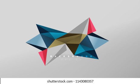 Abstract background - geometric origami style shape composition, triangular low poly design concept. Colorful trendy minimalistic vector illustration