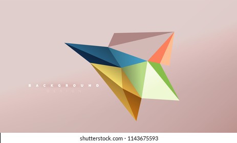 Abstrakter Hintergrund - geometrische Origami-Formzusammensetzung, dreieckiges Low-Poly-Design-Konzept. Farbige, minimalistische Vektorgrafik