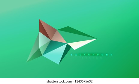 Fondo abstracto - composición de forma de estilo de origami geométrico, concepto de diseño triangular de polos bajos. Ilustración vectorial minimalista de moda colorida