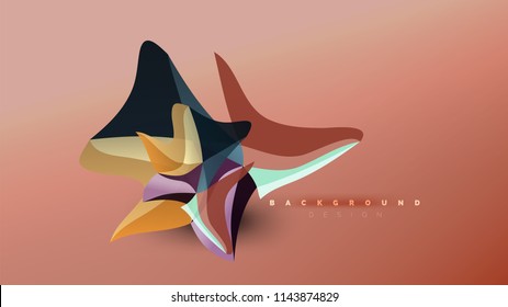 Abstract background - geometric origami style shape composition, triangular low poly design concept. Colorful trendy minimalistic vector illustration
