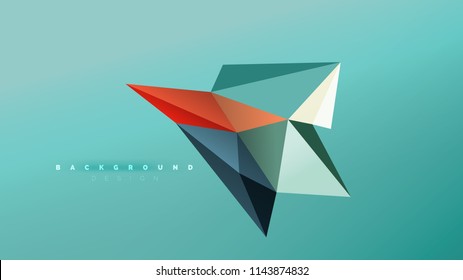 Abstrakter Hintergrund - geometrische Origami-Formzusammensetzung, dreieckiges Low-Poly-Design-Konzept. Farbige, minimalistische Vektorgrafik