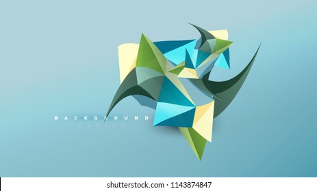 Abstrakter Hintergrund - geometrische Origami-Formzusammensetzung, dreieckiges Low-Poly-Design-Konzept. Farbige, minimalistische Vektorgrafik