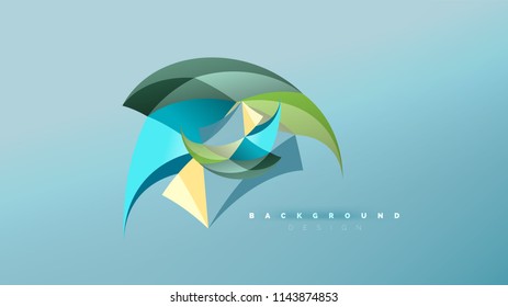 Abstract background - geometric origami style shape composition, triangular low poly design concept. Colorful trendy minimalistic vector illustration