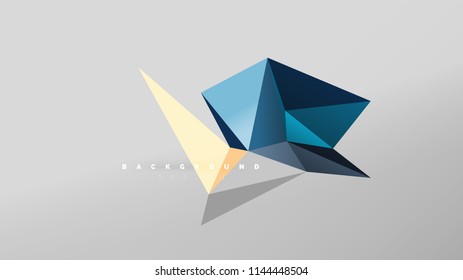 Abstract background - geometric origami style shape composition, triangular low poly design concept. Colorful trendy minimalistic vector illustration