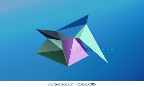 Abstract background - geometric origami style shape composition, triangular low poly design concept. Colorful trendy minimalistic vector illustration