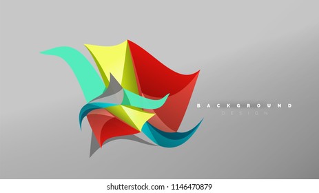 Fondo abstracto - composición de forma de estilo de origami geométrico, concepto de diseño triangular de polos bajos. Ilustración vectorial minimalista de moda colorida