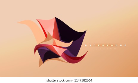 Fondo abstracto - composición de forma de estilo de origami geométrico, concepto de diseño triangular de polos bajos. Ilustración vectorial minimalista de moda colorida