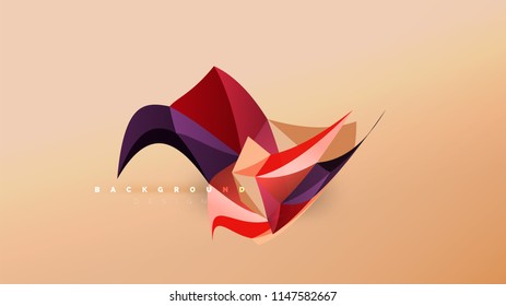 Abstrakter Hintergrund - geometrische Origami-Formzusammensetzung, dreieckiges Low-Poly-Design-Konzept. Farbige, minimalistische Vektorgrafik