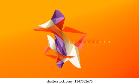 Abstract background - geometric origami style shape composition, triangular low poly design concept. Colorful trendy minimalistic vector illustration
