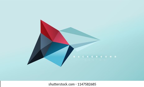 Abstract background - geometric origami style shape composition, triangular low poly design concept. Colorful trendy minimalistic vector illustration