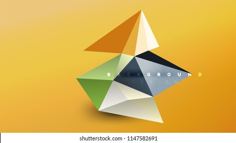 Fondo abstracto - composición de forma de estilo de origami geométrico, concepto de diseño triangular de polos bajos. Ilustración vectorial minimalista de moda colorida