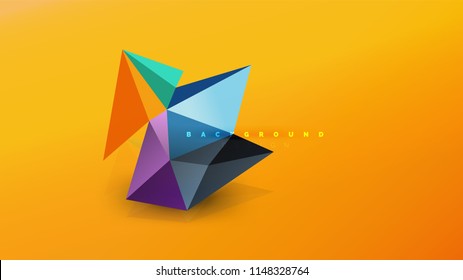 Abstrakter Hintergrund - geometrische Origami-Formzusammensetzung, dreieckiges Low-Poly-Design-Konzept. Farbige, minimalistische Vektorgrafik