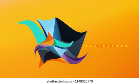 Abstrakter Hintergrund - geometrische Origami-Formzusammensetzung, dreieckiges Low-Poly-Design-Konzept. Farbige, minimalistische Vektorgrafik
