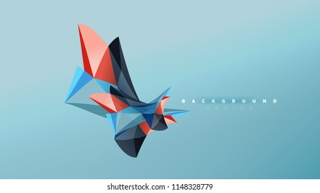 Abstract background - geometric origami style shape composition, triangular low poly design concept. Colorful trendy minimalistic vector illustration